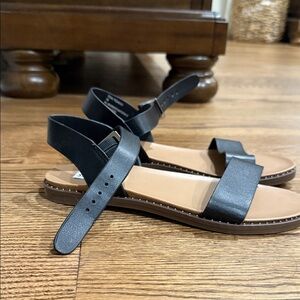 Steve Madden Black and Tan Sandals